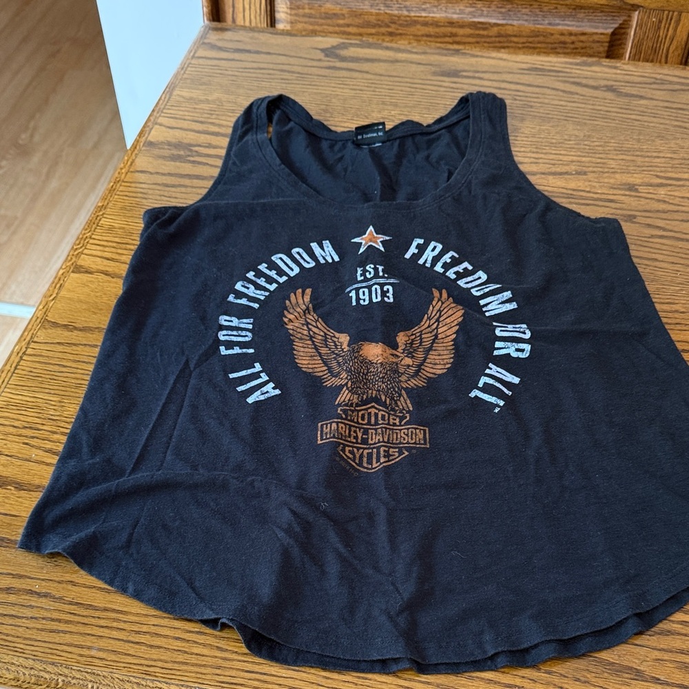 Harley-Davidson Black and Orange Freedom Tank Top
